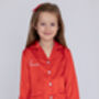 Personalised Girl's Luxury Red Christmas Silky Satin Pyjamas, thumbnail 11 of 12