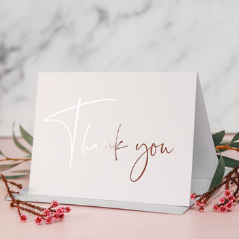 Thank You Card Multi Pack With Rose Gold Foil, 5 of 8