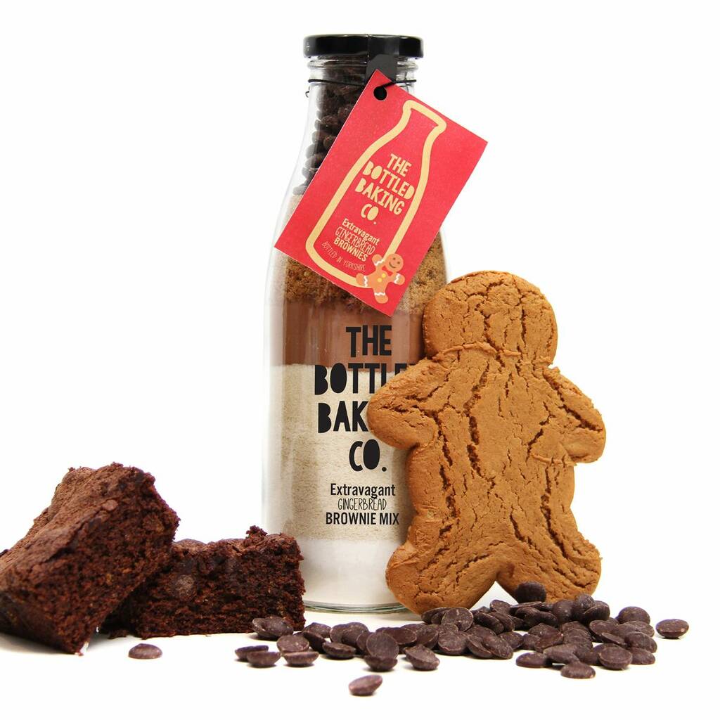 Two Chocolate Brownie Baking Mixes In A Bottle By The Bottled Baking Co