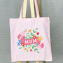 Mum Scroll Tote Bag With Flowers, thumbnail 1 of 3