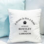 Personalised Dog Pawprint Cushion, thumbnail 1 of 6