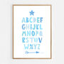 Alphabet Blue Scandi Nursery Print, thumbnail 4 of 5