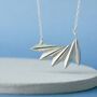 Sterling Silver Geometric Fan Necklace, thumbnail 7 of 10