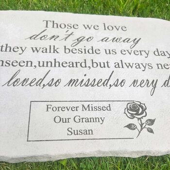 Personalised Large Rose Garden Memorial Stone 38cm X 27cm, 2 of 11