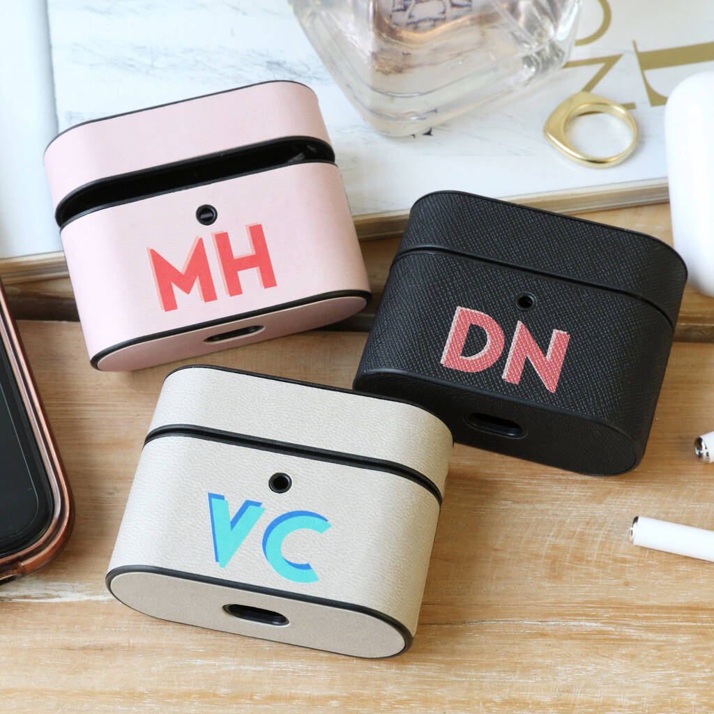 Personalised Initials Vegan Leather Airpods Pro Case, 1 of 10