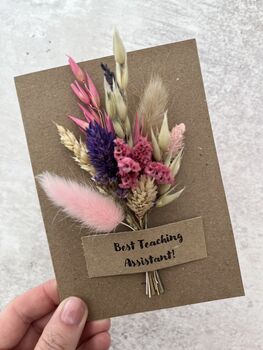 Teaching Assistant Card With Dried Flowers, 2 of 3