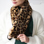 Leopard Print Crossover Scarf, thumbnail 6 of 11