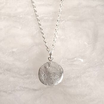 Silver Organic Fingerprint Necklace, 2 of 4