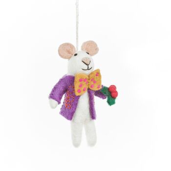 Handmade Jingle Whiskers Christmas Mouse Hanging Dec, 4 of 4