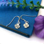Sterling Silver Mini Blossom Flower Hook Earrings, thumbnail 2 of 9