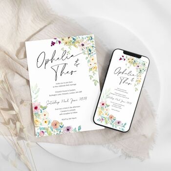 Botanical Digital Wedding Evite Or Printable Invitation, 5 of 6