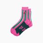 Watermelon Stripes Combed Cotton Sheer Pop Socks In Pink, thumbnail 3 of 4
