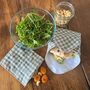 Sea Green Check Linen Reusable Sandwich Wrap, thumbnail 3 of 4