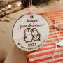 Bump's First Christmas Wooden Penguin Decoration, thumbnail 1 of 5