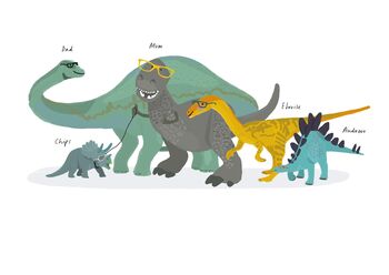 Personalised Dinosaur Family Print, 5 of 6