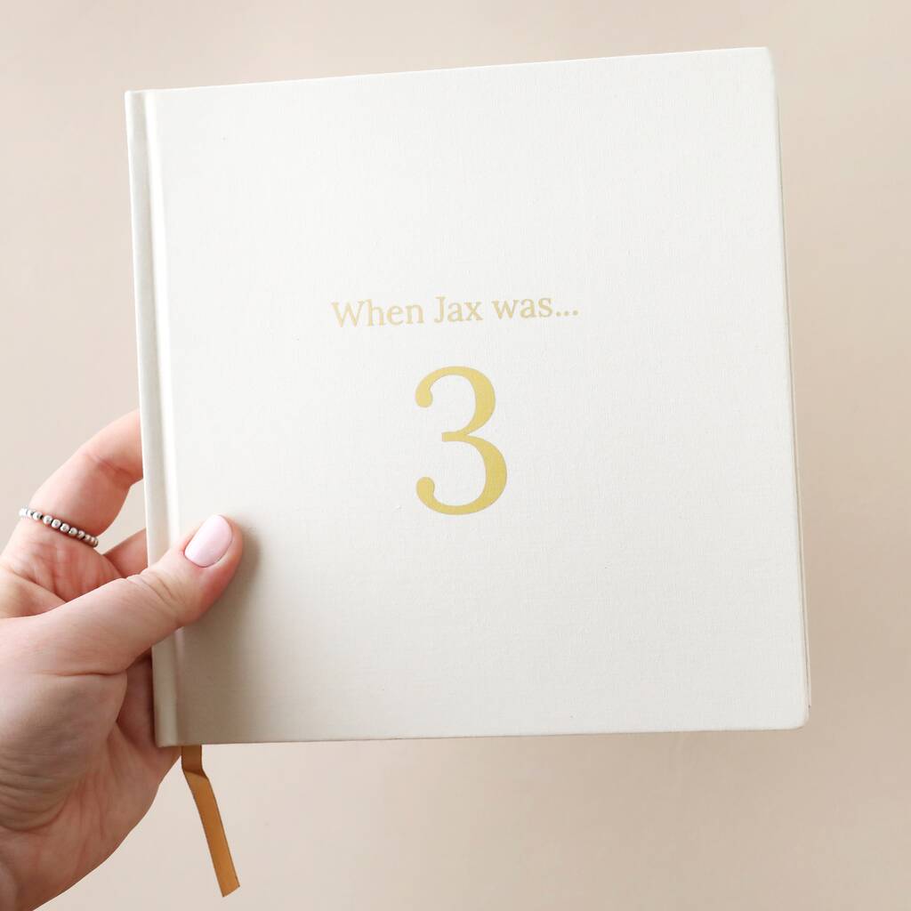 Personalised Age Square Linen Notebook, 1 of 6