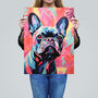 The Pastel Pooch French Bulldog Neon Fun Wall Art Print, thumbnail 2 of 6