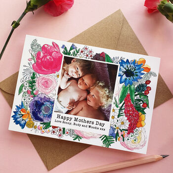Personalised Happy Mother's Day Floral Photo Card, 3 of 5