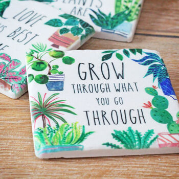 Set Of Four 'Plants' Coasters, 3 of 3