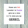 Roses Are Red Lavender Is Purple Greetings Card, thumbnail 1 of 2