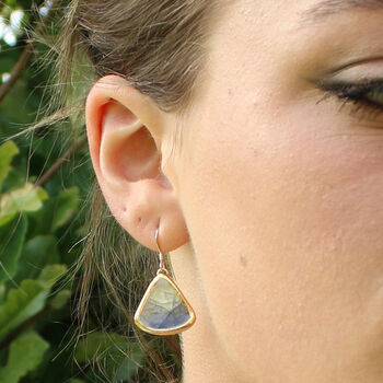 Ceramic, Glass And Gold Dusk Teardrop Earrings, 4 of 5