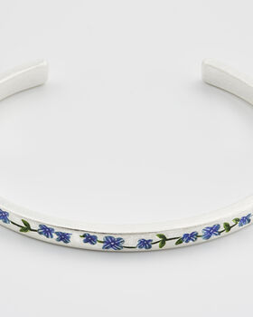 Silver Forget Me Not Bangle, 5 of 9