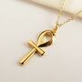 Gold Plated Egyptian Ankh Necklace, thumbnail 3 of 4