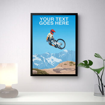 Personalised Mountain Bike Jumping Art Poster, 2 of 6