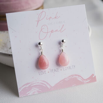 Pink Opal Stud Earrings, 2 of 12