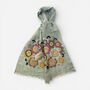Hand Embroidered 100% Linen Scarf In Grey Floral, thumbnail 1 of 7