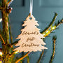 Personalised Gold First Christmas Tree Decoration, thumbnail 1 of 7