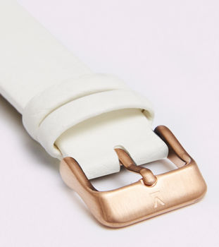 Off White And Rose Gold Vegan Leather Watch, 3 of 3