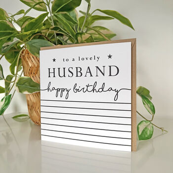 Simply Stripey Husband Birthday Card, 2 of 3
