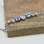 Moonstone And Pearl Gemstone Bracelet In Sterling Silver, thumbnail 2 of 3