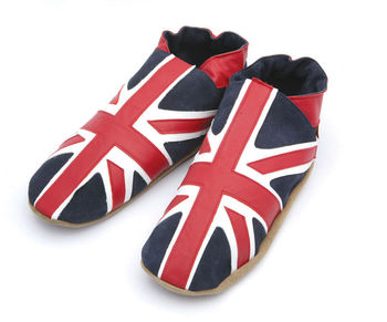 Mens Leather Union Jack Shoes , Slippers, 3 of 5