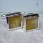 Amber Sterling Silver Cufflinks, thumbnail 2 of 3