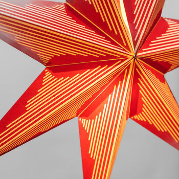 Metro Red Striped Paper Star Lantern – 60cm, 4 of 4