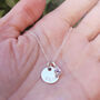 Sterling Silver Personalised Birthstone Name Disc Necklace, thumbnail 6 of 8