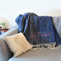Hand Embroidered 'Love' Wool Throw, thumbnail 2 of 6