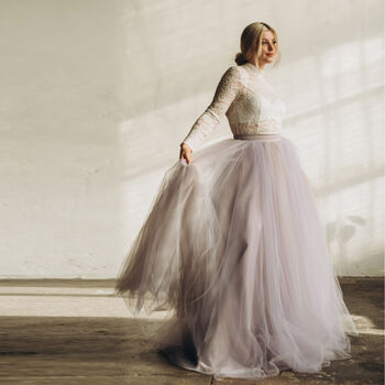 Long Sleeved Bridal Top | Button Back Wedding Dress Topper, 2 of 12