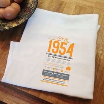 Personalised 70th Birthday Gift Microfibre Tea Towel, 4 of 8
