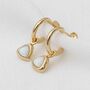 18ct Gold Plated Or Silver Opal Charm Hoop Earrings, thumbnail 4 of 9