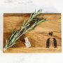 Two Penguins Personalised Oak Cutting Board, thumbnail 1 of 6