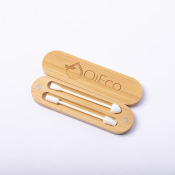 Reusable Cotton Buds In Bamboo Storage Case, 2 of 7