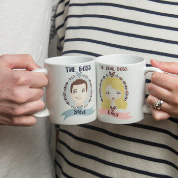 Personalised Illustrated Couple Mugs, 2 of 5