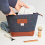 Harris Tweed And Leather Personalised Wash Bag, thumbnail 3 of 11