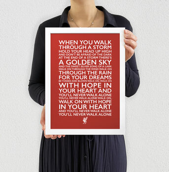 You'll Never Walk Alone Typography Print, 3 of 5