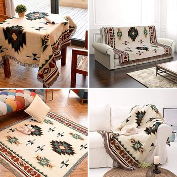 Aztec Navajo Bohemian Sofa Large Throw Blanket, 4 of 7