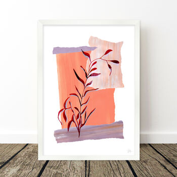 Leaf Silhouette Abstract Art Print, 4 of 7