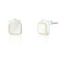 Deia Square Mother Of Pearl Sterling Silver Stud Earrings, thumbnail 1 of 2